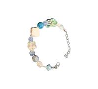 XINGLIDA Bracelet de perles multicolores facilement réglable Chaîne à main Bijoux tendance Cadeau doux pour la peau Bracelet de poignet Accessoires Perles colorées Bracelet d'amitié