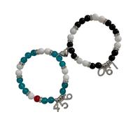 XINGLIDA Bracelet de perles unique en alliage de verre fait à la main avec chiffres charmes d'amitié WTISTCHAIN HISTOIRE POUR BIDTER