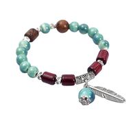 XINGLIDA Bracelet élastique réglable avec motifs de chats ludiques Bracelet en perles en céramique vivante Chaîne de poignet pour femmes et adolescentes Femmes Bijoux de plage