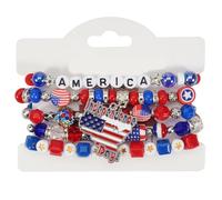XINGLIDA Bracelet multicouche jour de l'indépendance bracelet charme cristal artificiel adapté aux tenues élégantes bijoux de jour de l'indépendance