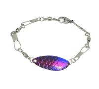 XINGLIDA Bracelet réglable inspiré de la pêche en plein air en alliage inoxydable avec crochet breloque pour les pêcheurs amoureux de la nature, cadeau à thèmes d'ange, taille unique, comme décrit