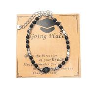 XINGLIDA Cadeaux de bijoux de remise de diplôme pour votre bracelet de perles de pierre réglable Accessoire universitaire avec carte de vœux et boîte cadeau Bracelet en pierres précieuses pour les