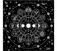 XINGLIDA Carré Flanelle Tarot Tissu Jeu de Plateau Tapis Oracles Astrologiques Tapis de Table Tapis de Cartes Divination Nappe