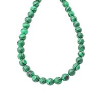 XINGLIDA Collier de perles en malachite polie pour bijoux faits à la main Pierre naturelle sûre Entretoise ronde Accessoires de bricolage Tige en malachite polie lisse, 6mm, comme décrit