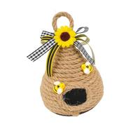 XINGLIDA Décoration murale en forme de ruches d'abeilles, avec tournesols, fermes, ficelle tissée, pour le niveau de la pièce à vivre, les abeilles