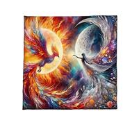 XINGLIDA Divinations Nappe Phoenixes Déesses Astrologie Tarots Cartes Nappe Autel Tissu Accessoire Dieu Phoenixes Motif Tarots Cartes Couverture Spirituelle