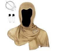 XINGLIDA Écharpe à capuche médiévale avec thème apocalyptique et broche réglable pour costume viking Cape à capuche Costume, kaki, taille unique