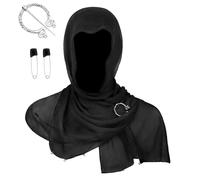 XINGLIDA Écharpe à capuche médiévale avec thème apocalyptique et broche réglable pour costume viking Cape à capuche Costume, Noir , taille unique