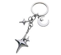 XINGLIDA Élégant porte-clés lune et étoile fait à la main en alliage porte-clés d'amitié unique décoration pour les personnes tendance Accessoire de clé élégant, L14 D, taille unique