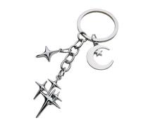 XINGLIDA Élégant porte-clés lune et étoile fait à la main en alliage porte-clés d'amitié unique décoration pour les personnes tendance Accessoire de clé élégant, L16 F, taille unique
