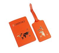 XINGLIDA Étui passeport en cuir PU pour femmes hommes portefeuille carte de crédit bord portefeuilles accessoires de voyage bagages jour jour, h, 2 piece set, Mass Beauty