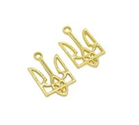 XINGLIDA Fait Beau Trident Ukraine Pendentif Ukraine Bijoux Drapeau Ukrainien Charme Trident pour Hommes Femmes Étiquette Cadeau Patriotique