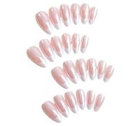 XINGLIDA Faux ongles à presser French Tip - Couverture complète - Faux ongles en amande - Faux ongles brillants - Fournitures de manucure - Faux ongles à presser - Faux ongles en amande