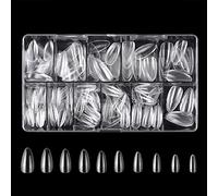 XINGLIDA Faux ongles Stiletto/carré/amande/ovale/cercueil en acrylique transparent - Couverture complète - Pour salon de manucure et maison (3#)