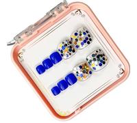 XINGLIDA French Tips Faux ongles d'orteils à presser tendance courts et carrés colorés pour femmes et filles (G#)