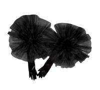XINGLIDA Gants en tissu surdimensionnés pleine longueur avec motifs rouges lumineux pour rassemblements spéciaux Gants blancs et noirs pour mariages, MM10 noir, taille unique