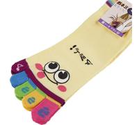 XINGLIDA Jambières tricotées, chaussettes à orteils pour femmes Chaussettes en coton Bottines Chaussettes drôles Nouveauté à cinq doigts Chaussettes mignonnes de dessin animé, jaune, XS-XXL