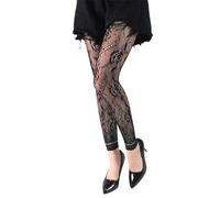 XINGLIDA Jambières tricotées, Collants résille à motifs floraux vintage sans orteils Collants taille haute gothique sans pieds Leggings en maille, Petit trou, grand flowe, XS-XXL