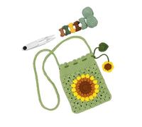 XINGLIDA Kit de crochet pour débutants, sac à main, tournesol, sac à bandoulière, kit de crochet avec crochets et instructions en anglais (français non garanti)