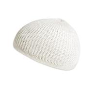 XINGLIDA Kufi Bonnet de prière en laine pour homme musulman traditionnel, Blanc., XS-XL