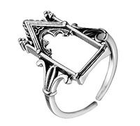 XINGLIDA Living Mouth Bagues Hommes Européen et Belle Forme de Château Gothique Galvanique Cuivre Rétro Roman Design Ouvert Pour Femmes