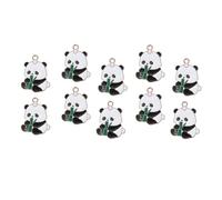XINGLIDA Lot de 10 breloques en forme de panda pour collier, bracelet, fabrication de bijoux, accessoires, décoration de porte-clés, Größenreferenzbild, Acier allié