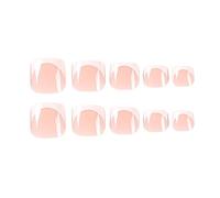 XINGLIDA Lot de 24 faux ongles d'orteils artificiels blancs simples à porter avec strass