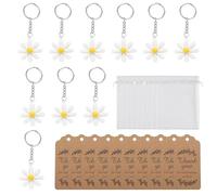 XINGLIDA Lot de 30 porte-clés Daisys avec cartes de remerciement et sacs en organza pour cadeaux de reconnaissance, cadeaux d'anniversaire faits à la main et porte-clés de collection