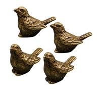 XINGLIDA Lot de 4 figurines d'oiseau en cuivre antique pour décoration de jardin cour de salle de bain et plateau à thé collectionneurs théières décoration antiquité
