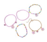 XINGLIDA Lot de 5 bracelets de perles faits à la main - Colorés - Réglables - Texture perles - Pour différentes occasions - Bracelets à breloques colorés