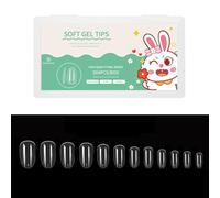 XINGLIDA Lot de 504 faux ongles transparents et souples en acrylique préformé pour extensions à domicile en salon de manucure 12 tailles (1#)