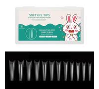 XINGLIDA Lot de 504 faux ongles transparents et souples en acrylique préformé pour extensions à domicile en salon de manucure 12 tailles (12#)