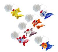 XINGLIDA Lot de 6 poissons en verre flottants colorés pour aquarium Décoration de natation Bulles faites à la main pour la décoration de la maison