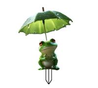 XINGLIDA Ornement de grenouilles acryliques faites à la main avec des épingles 2D Grenouilles Parapluies Plates Figure pour Jardin de Patio ou Plante en Pot Présentoir Mignon avec Piquet de Jardin