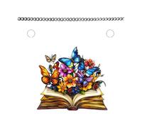 XINGLIDA Pendentifs multicolores à suspendre pour fenêtre 2D en plastique plat Sculpture de livre Sculpture de livre Cadeau pour Noël Bibliothécaire Décoration murale