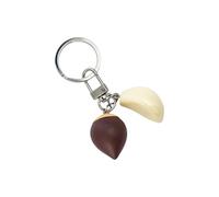 XINGLIDA Porte-clés en forme de noix miniature en caoutchouc réaliste châtaignier fait à la main Pendentif créatif en forme d'aliment Accessoires Miniature Noix, b, taille unique