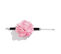 XINGLIDA Romantique Satin Fleurs Colliers Rose Collier Flocons Tissu Délicat Collier Femmes Tendance Vintage Bracelet Collier Chaîne Serpent Chaîne Choker, Plastique