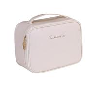 XINGLIDA Sac à bandoulière décontracté, sac de maquillage de voyage portable, produits cosmétiques et de toilette fonctionnels, organisé avec sac de rangement en PU-L, Milky Apricot Color,