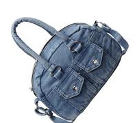 XINGLIDA Sac à bandoulière en jean de luxe Sac à bandoulière léger Intérieur spacieux Sac à main de loisirs pour faire du shopping et voyager Sac messager avec plusieurs poches, bleu clair