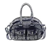 XINGLIDA Sac à bandoulière en jean de luxe Sac à bandoulière léger Intérieur spacieux Sac à main de loisirs pour faire du shopping et voyager Sac messager avec plusieurs poches, Bleu rétro
