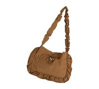 XINGLIDA Sac à bandoulière texturé Design coréen Les bords décorés de volants Poches intérieures fonctionnelles Combinent plusieurs poches Sac à bandoulière léger et facile à transporter, abricot