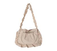 XINGLIDA Sac à bandoulière texturé Design coréen Les bords décorés de volants Poches intérieures fonctionnelles Combinent plusieurs poches Sac à bandoulière léger et facile à transporter, kaki