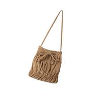 XINGLIDA Sac à main spacieux Style rétro Nœuds papillon froissés Tissu en daim souple Pratique Bureau Poche sous les bras Design unique pour les femmes, abricot