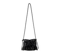 XINGLIDA Sac pour femmes style coréen épaule mode corps croisé plissé cuir PU seau messager femmes styles coréens épaule plis bandoulière cuir PU seau, Noir