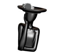 XINGLIDA Solution de rangement compacte pour l'entrée Plateau à bijoux décoratif en résine Figurine féminine pour organiser les pièces de clés Petite étagère à clés indispensable pour le