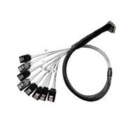 XINGLIDA Ultraports Slimline SAS4.0 SFF 8654 vers 8 ports MiniSAS SFF 8087 Câble d'interface pour ingénieurs informatiques et matériels professionnels