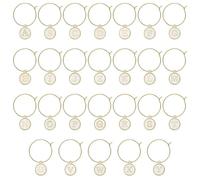 Xinglongs Lot de 130 breloques à vin pour verres à pied - Marqueurs de verre à vin - Lettres - Pendentifs en métal - Décoration de fête de mariage, taille unique, Acétate, Pas de gemme