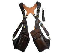 Xinglongs Lot de 2 sacs à bandoulière double pour aisselles - Sangles réglables - Style vintage - Pour cyclisme, marron foncé, Taille unique