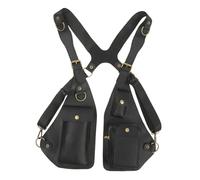 Xinglongs Sac à bandoulière double pour aisselles rétro avec bretelles réglables, design adapté au cyclisme, Noir , Taille unique