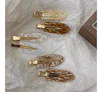 XINGNIAO Grandes Pinces à Cheveux Sans Plis - Pince Plate en Résine Acrylique pour Femmes, Frange Plate, Ondulée, Bec de Canard - Sans Courbure